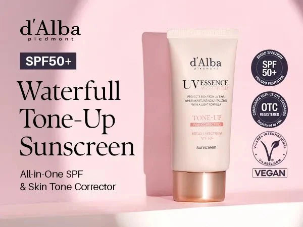[d'Alba] UV Essence Waterfull+ Tone-up Pink Correcting Sunscreen OTC Ver. (US FDA STANDARD) 50ml 정품 달바 선크림